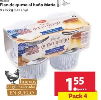 Lidl Flan de queso al baño María 4 x 100 g oferta