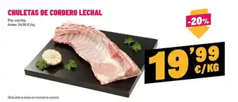 AhorraMas Chuletas de cordero lechal oferta
