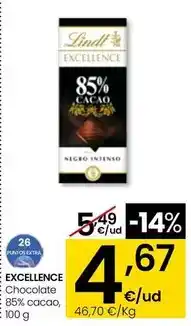 Eroski Lindt - excellence chocolate 85% cacao oferta