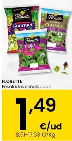 Eroski Florette - ensaladas senalizadas oferta
