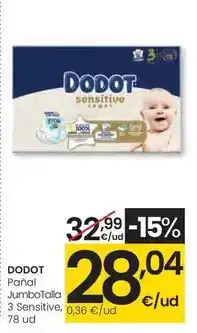 Eroski Dodot - pañal jumbotalla sensitive oferta
