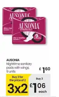 Eroski Ausonia - nighttime sanitary pads with wings oferta