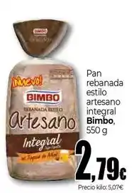 Unide Supermercados Bimbo - pan rebanada estilo artesano integral oferta