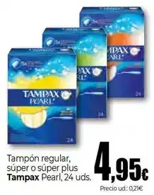Unide Supermercados Tampax - tampon regular, super o super plus pearl oferta