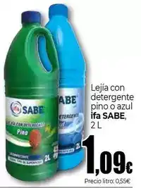 Unide Supermercados Ifa sabe - lejía con detergente pino o azul oferta