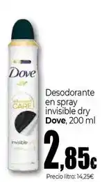 Unide Supermercados Dove - desodorante en spray invisible dry oferta