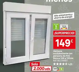 Leroy Merlin Ventana oscilobatiente con persiana de PVC blanca oferta