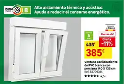 Leroy Merlin Ventana oscilobatiente de PVC blanca con persiana 140 X 135 cm oferta