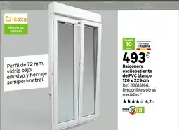 Leroy Merlin Balconera oscilobatiente de PVC blanco oferta