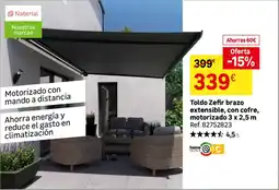 Leroy Merlin Toldo Zefir brazo extensible, con cofre, motorizado oferta
