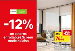Leroy Merlin Estor enrollable screen Salsa blanco paper oferta