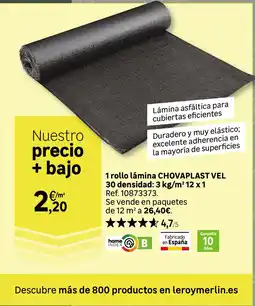 Leroy Merlin 1 rollo lámina chovaplast vel oferta