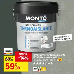 Leroy Merlin MONTO Pintura interior termoaislante blanco mate oferta