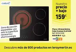 Leroy Merlin CATA Placa vitrocerámica 3 zonas 5,40 kW oferta