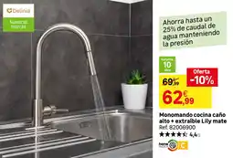 Leroy Merlin Monomando cocina caño alto + extraíble Lily mate oferta