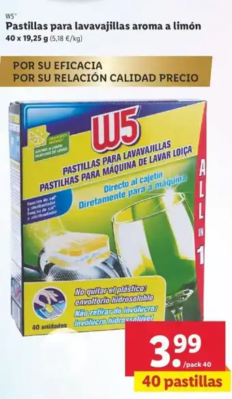 Lidl Pastillas para lavavajillas aroma a limón 40 x 19,25 g oferta