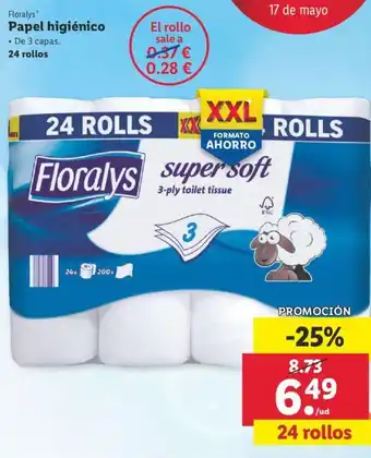 Lidl Papel higiènico 24 rollos oferta