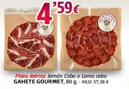 Alsara Supermercados GAHETE GOURMET Plato ibérico Jamón Cebo o Lomo cebo oferta