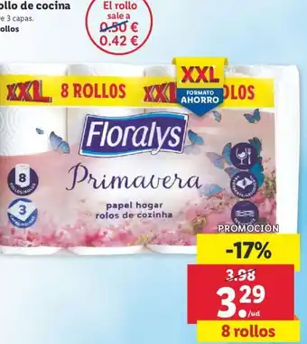 Lidl Rollo de cocina 8 rollos oferta