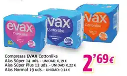 Alsara Supermercados EVAX Compresas Cottonlike oferta