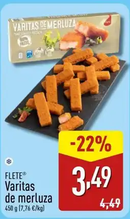 ALDI FLETE Varitas de merluza oferta