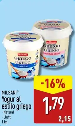 ALDI MILSANI Yogur al estilo griego oferta