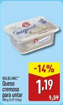 ALDI VALBLANC Queso cremoso para untar oferta