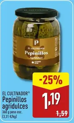 ALDI EL CULTIVADOR Pepinillos agridulces oferta