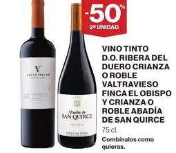Supercor Vino tinto d.o. ribera del duero crianza o roble valtravieso finca el obispo y crianza o roble abadía de san quirce oferta