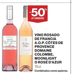 Supercor Vino rosado de francia a.o.p. côtes de provence domaine colombe, moonlight o rosé d'azur oferta