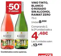 Supercor RAIMAT ZERO Vino tinto, blanco o rosado sin alcohol oferta