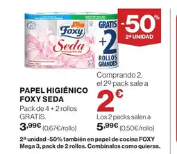 Supercor FOXY SEDA Papel higiénico oferta