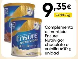 Cash FROIZ ENSUR Complemento alimenticio Nutrivigor chocolate o vainilla oferta