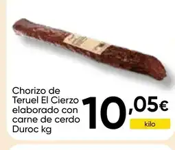 Cash FROIZ Chorizo de Teruel El Cierzo elaborado con carne de cerdo Duroc oferta
