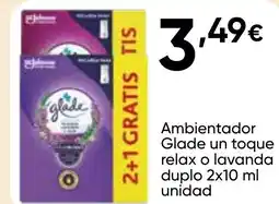 Cash FROIZ GLADE Ambientador un toque relax o lavanda duplo oferta