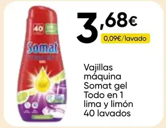 Cash FROIZ SOMAT Vajillas máquina gel Todo en 1 lima y limón 40 lavados oferta