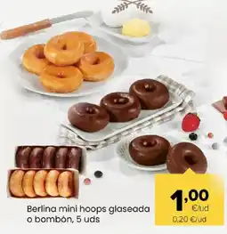 Autoservicios Familia Berlina mini hoops glaseada o bombón, 5 uds oferta