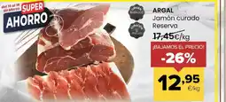 Autoservicios Familia ARGAL Jamón curado Reserva oferta