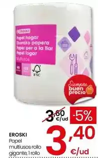 Eroski Eroski - papel multiusos rollo gigante oferta