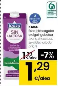 Eroski Kaiku - leche sin lactosa semidesnatada brik oferta