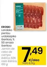 Eroski Eroski - jamon de cebo de campo iberico 50% raza iberica oferta