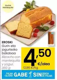 Eroski Eroski - bizcocho con mantequilla y yogur oferta