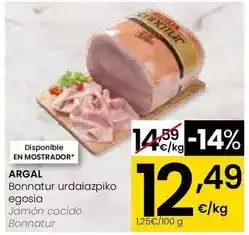 Eroski Argal - jamon cocido bonnatur oferta