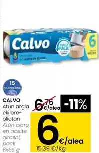 Eroski Calvo - atun claro en aceite girasol oferta