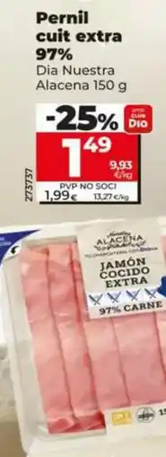 Dia Dia nuestra alacena - jamón cocido extra 97% oferta