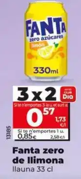 Dia Fanta - zero de limón lata 33 cl oferta