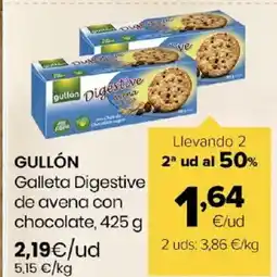 Autoservicios Familia GULLÓN Galleta Digestive de avena con chocolate oferta