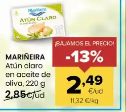 Autoservicios Familia MARIÑEIRA Atún claro en aceite de oliva oferta