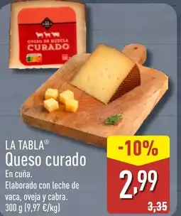 ALDI LA TABLA Queso curado oferta