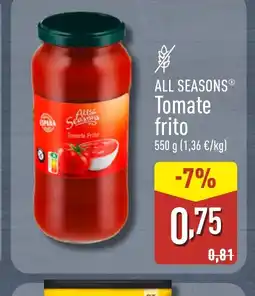 ALDI ALL SEASONS Tomate frito oferta